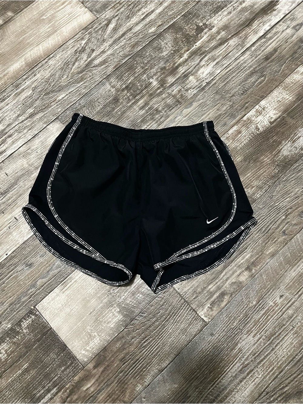 Nike Women's Black Athletic Shorts with White Stitching
